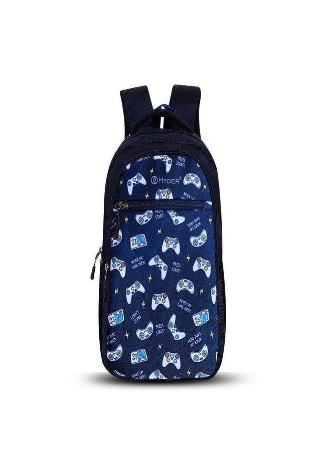 HYDER 35L Gamepad Printed Latest And Trendy Stylish Waterproof College/Casual/School Bag/Backpack For Kids, Boys, Girls, Men And Women | Best Bags For Everyday Use (Navy Blue) - Image 1